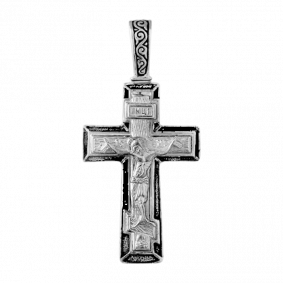 Подвеска-крест из черненого серебра Распятие Христово ЮЗ Елизавета 3392 3392 фото