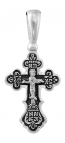 Подвеска-крест из черненого серебра Распятие Христово ЮЗ Елизавета 3399 3399 фото