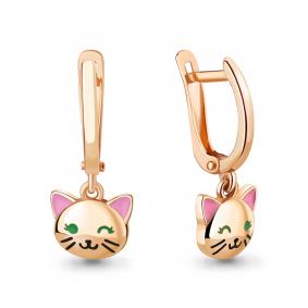 Золотые серьги AQUAMARINE 34099 с эмалью 34099 фото