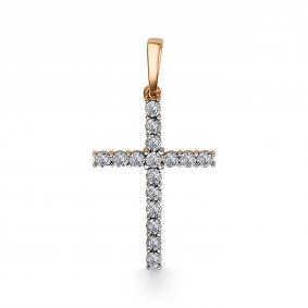 Золотая подвеска АЛЬКОР 34185-100 с бриллиантом 34185-100 фото