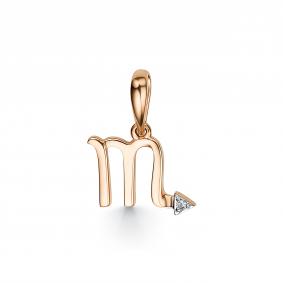 Золотая подвеска Знак зодиака Скорпион АЛЬКОР с бриллиантом 34207-100 34207-100 фото