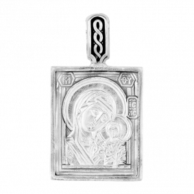 Подвеска-иконка из черненого серебра Божией Матери Казанская ЮЗ Елизавета 3421 3421 фото