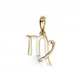 Подвеска из лимонного золота Знак зодиака Дева АЛЬКОР с бриллиантом 34213-300 34213-300 фото