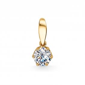 Подвеска из лимонного золота АЛЬКОР 34317-4П5 с бриллиантом 34317-4П5 фото