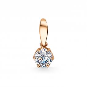 Золотая подвеска АЛЬКОР 34317-КБ6 с бриллиантом 34317-КБ6 фото