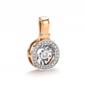 Золотая подвеска АЛЬКОР 34323-100 с бриллиантом 34323-100 фото