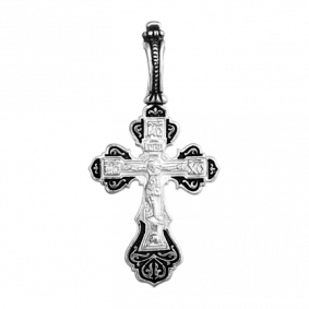 Подвеска-крест из черненого серебра Распятие Христово ЮЗ Елизавета 3449 3449 фото
