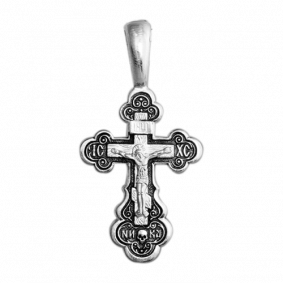 Подвеска-крест из черненого серебра Распятие Христово ЮЗ Елизавета 3453 3453 фото