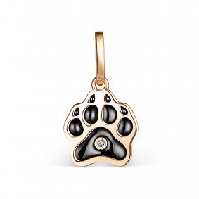 Золотая подвеска АЛЬКОР 34616-100 с бриллиантом 34616-100 фото