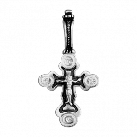 Подвеска-крест из черненого серебра Распятие Христово ЮЗ Елизавета 3463 3463 фото
