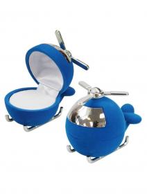 Футляр флокированный Вертолет под кольцо и серьги серия Детская 34701-с 34701-с фото