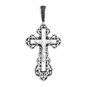 Подвеска-крест из черненого серебра Распятие Христово ЮЗ Елизавета 3471 3471 фото