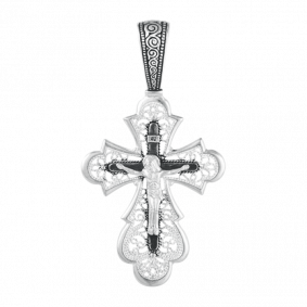 Подвеска-крест из черненого серебра Распятие Христово ЮЗ Елизавета 3496 3496 фото