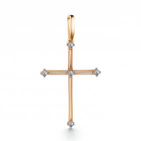 Золотая подвеска АЛЬКОР 34973-100 с бриллиантом 34973-100 фото