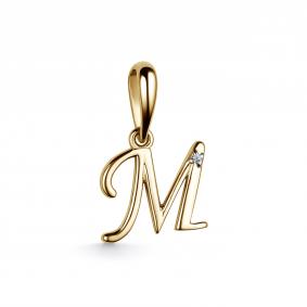 Подвеска из лимонного золота АЛЬКОР 35007-300 с бриллиантом 35007-300 фото