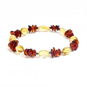 Браслет Галька, Сливка ИП Шавкунов ИН из янтаря и бисера 3502112630 3502112630 фото