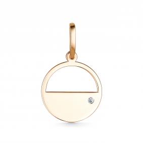 Золотая подвеска АЛЬКОР 35038-100 с бриллиантом 35038-100 фото