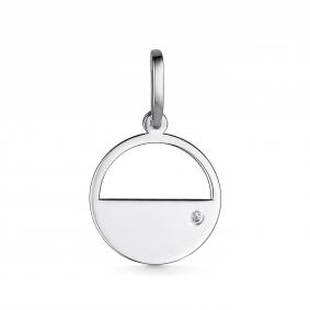 Подвеска из белого золота АЛЬКОР 35038-200 с бриллиантом 35038-200 фото