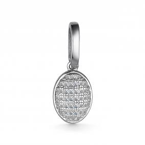 Подвеска из белого золота АЛЬКОР 35072-200 с бриллиантом 35072-200 фото