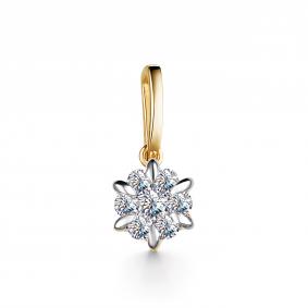 Золотая подвеска АЛЬКОР 35087-300 с бриллиантом 35087-300 фото