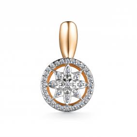 Золотая подвеска АЛЬКОР 35089-100 с бриллиантом 35089-100 фото