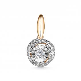 Золотая подвеска АЛЬКОР 35099-100 с бриллиантом 35099-100 фото