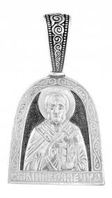 Подвеска-иконка Святитель Николай Чудотворец  из черненого серебра ЮЗ Елизавета 3510 3510 фото