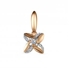 Золотая подвеска АЛЬКОР 35137-100 с бриллиантом 35137-100 фото