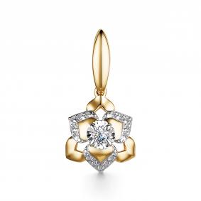 Подвеска из лимонного золота АЛЬКОР 35138-300 с бриллиантом 35138-300 фото