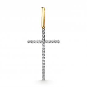 Подвеска из лимонного золота АЛЬКОР 35171-300 с бриллиантом 35171-300 фото