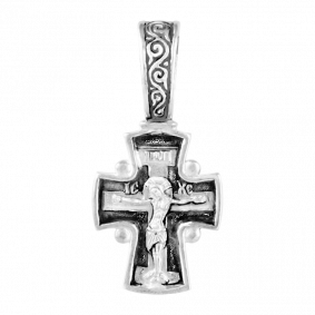 Подвеска-крест из черненого серебра Распятие Христово ЮЗ Елизавета 3519 3519 фото