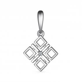 Подвеска из белого золота АЛЬКОР 35200-200 с бриллиантом 35200-200 фото