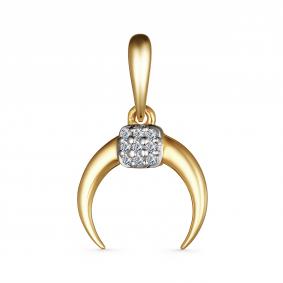 Подвеска из лимонного золота АЛЬКОР 35202-300 с бриллиантом 35202-300 фото