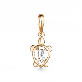 Золотая подвеска АЛЬКОР 35206-100 с бриллиантом 35206-100 фото