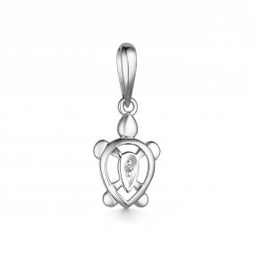 Подвеска из белого золота АЛЬКОР 35206-200 с бриллиантом 35206-200 фото