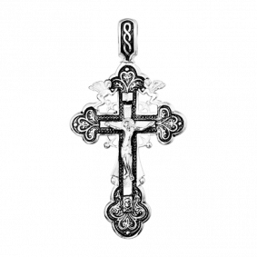 Подвеска-крест из черненого серебра Распятие Христово ЮЗ Елизавета 3529 3529 фото