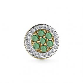 Подвеска из лимонного золота АЛЬКОР 35656-301 с бриллиантом и изумрудом 35656-301 фото