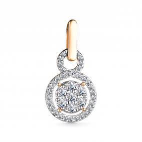 Золотая подвеска АЛЬКОР 35665-100 с бриллиантом 35665-100 фото