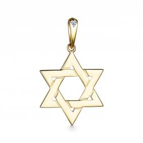 Подвеска из лимонного золота АЛЬКОР 35773-300 с бриллиантом 35773-300 фото