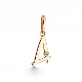 Золотая подвеска-буква Д АЛЬКОР с бриллиантом 35905-100 35905-100 фото