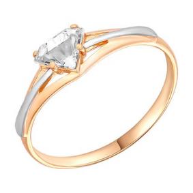 Золотое кольцо Золотые узоры 36-0033 с кристаллом Swarovski 36-0033 фото