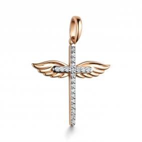 Золотая подвеска АЛЬКОР 36018-100 с бриллиантом 36018-100 фото