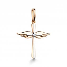 Золотая подвеска АЛЬКОР 36020-100 с бриллиантом 36020-100 фото