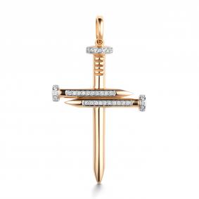 Золотая подвеска АЛЬКОР 36023-100 с бриллиантом 36023-100 фото