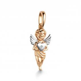 Золотая подвеска АЛЬКОР 36026-100 с бриллиантом 36026-100 фото