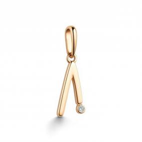 Золотая подвеска-буква Л АЛЬКОР с бриллиантом 36033-100 36033-100 фото