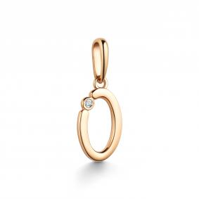 Золотая подвеска-буква О АЛЬКОР с бриллиантом 36036-100 36036-100 фото