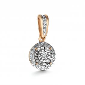 Золотая подвеска АЛЬКОР 36213-100 с бриллиантом 36213-100 фото