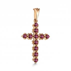 Золотая подвеска АЛЬКОР 36244-103 с рубином 36244-103 фото