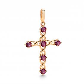 Золотая подвеска АЛЬКОР 36246-103 с рубином 36246-103 фото